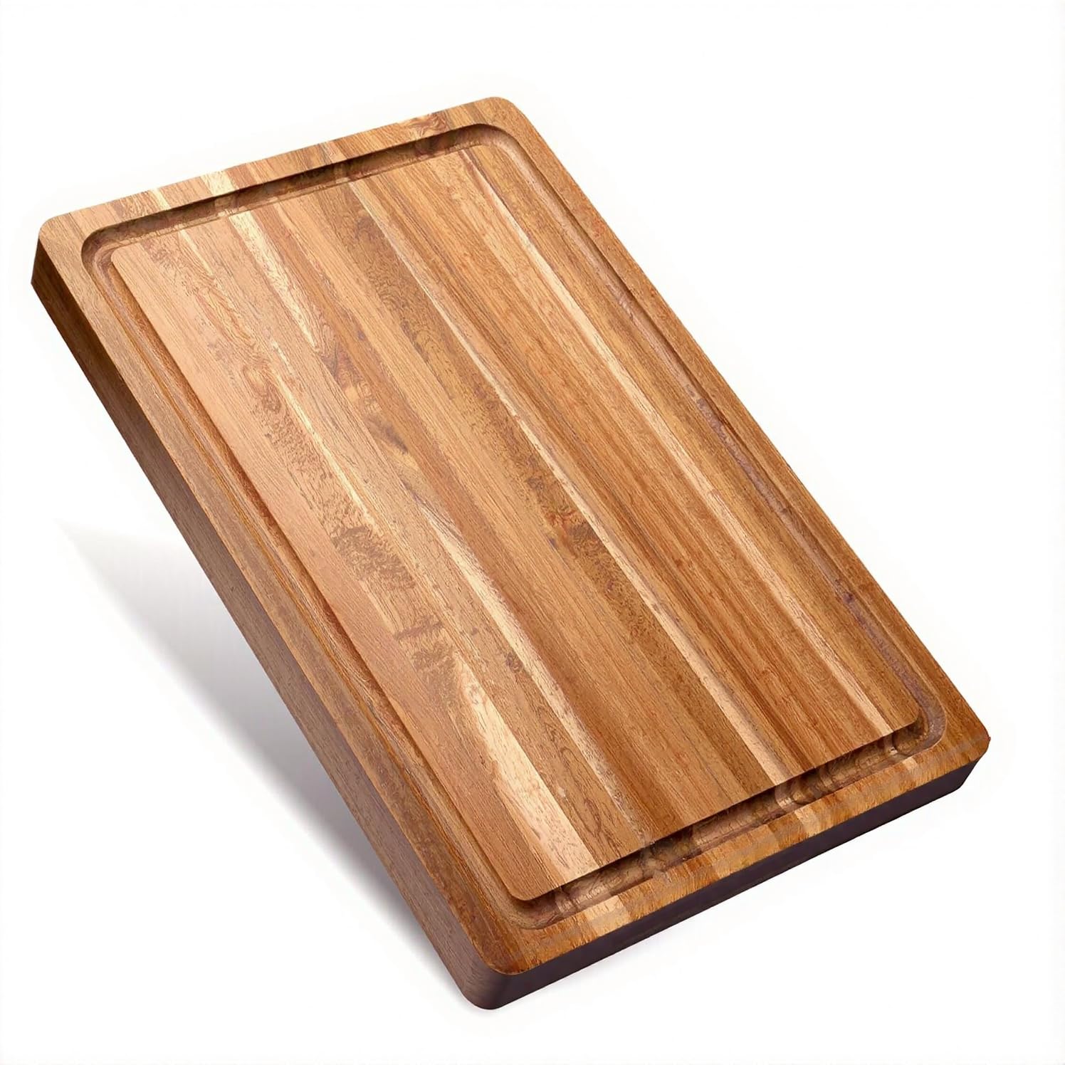 Set di taglieri in legno di acacia, reversibili, con scanalatura per succo, per carne, frutta, verdura e formaggio, durevoli ed ecologici (6)