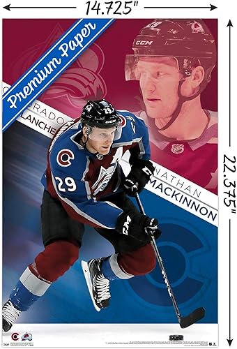 Miniatura 3 de Trends International NHL Colorado Avalanche - Póster de pared de Nathan Mackinnon, 14.725 x 22.375 pulgadas, versión premium sin marco