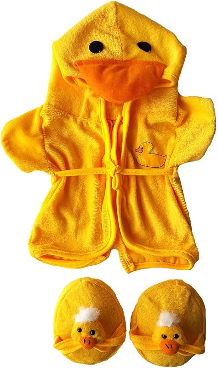 Duck Robe & Slippers Pajamas Outfit Teddy Bear Clothes Fit 14 - 18 Build-A-Bear and Make Your Own Stuffed Animals
