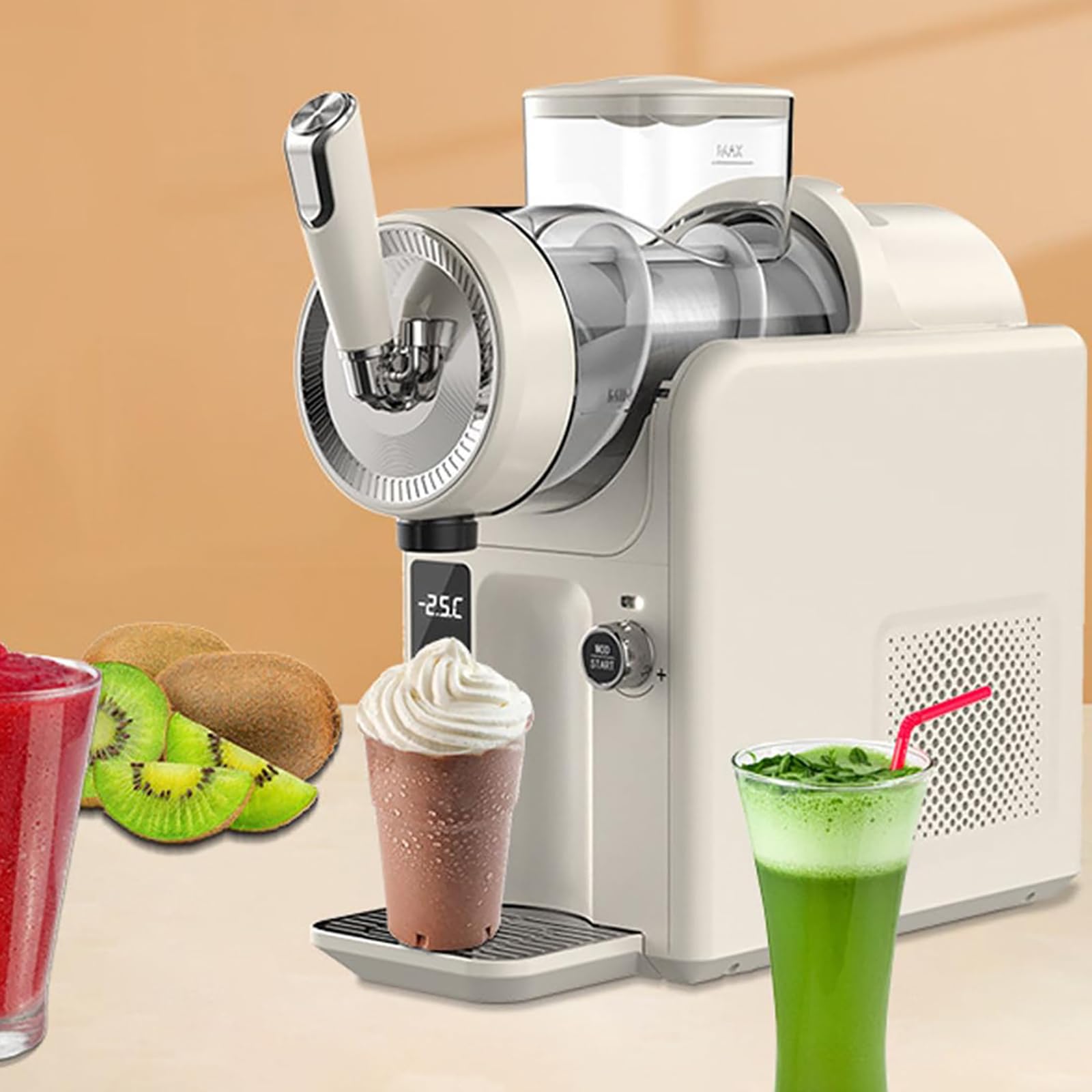 CHANGLKJ 60oz Slushie Machine, Frozen Drink Slushy Maker with 5 Presets, 5'' LED Display & Auto Cleaning, No Ice Needed & Rapid Freezing, For Cocktails, Frappés, Ice Cream, Smoothies, Milkshakes
