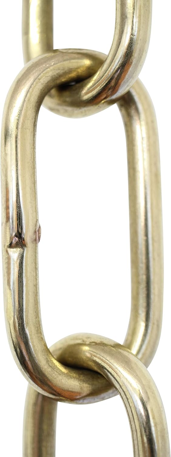 RCH Hardware CH-23W-PB-3 Decorative Solid Brass Chain for Hanging, Lighting-Large Standard Welded Links (3 ft/1 Yard)