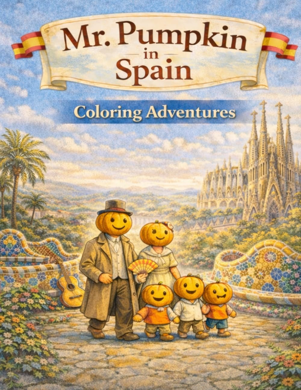 Mr. Pumpkin Adventures in Spain: A Gentle Travel Coloring Book for Kids Ages 4–7 | Relaxing Coloring Pages, Easy Activities & Family Adventures (Mr. Pumpkin Adventures in Europe)