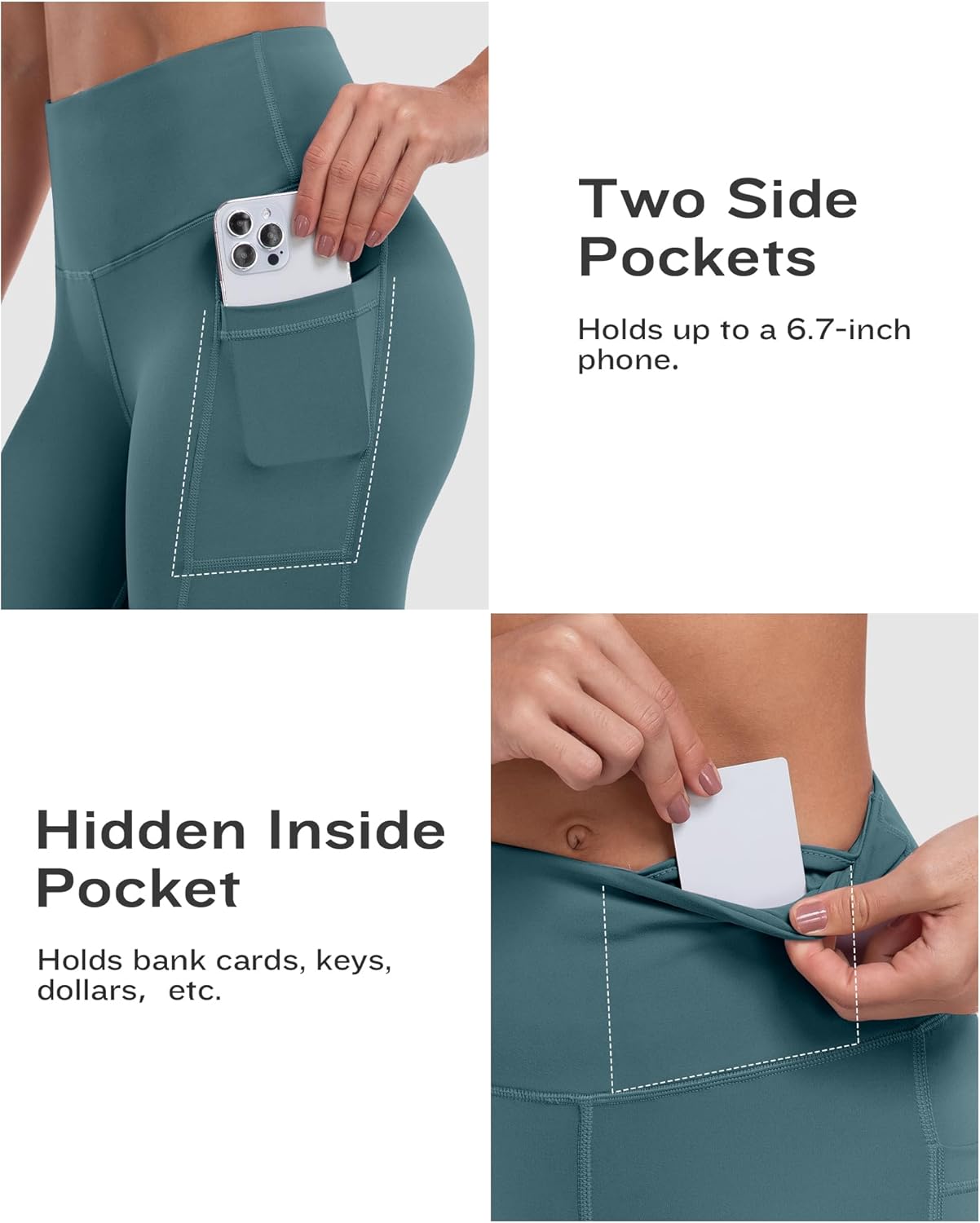 ATHVOTAR Biker Shorts Women with Pockets - 3"/5"/8" High Waisted Workout Spandex Tummy Control Gym Running Yoga Shorts - Image 3