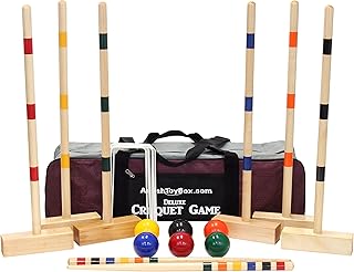 AmishToyBox.com Family Traditions 6-Player Croquet Set with Duffel Carry Bag