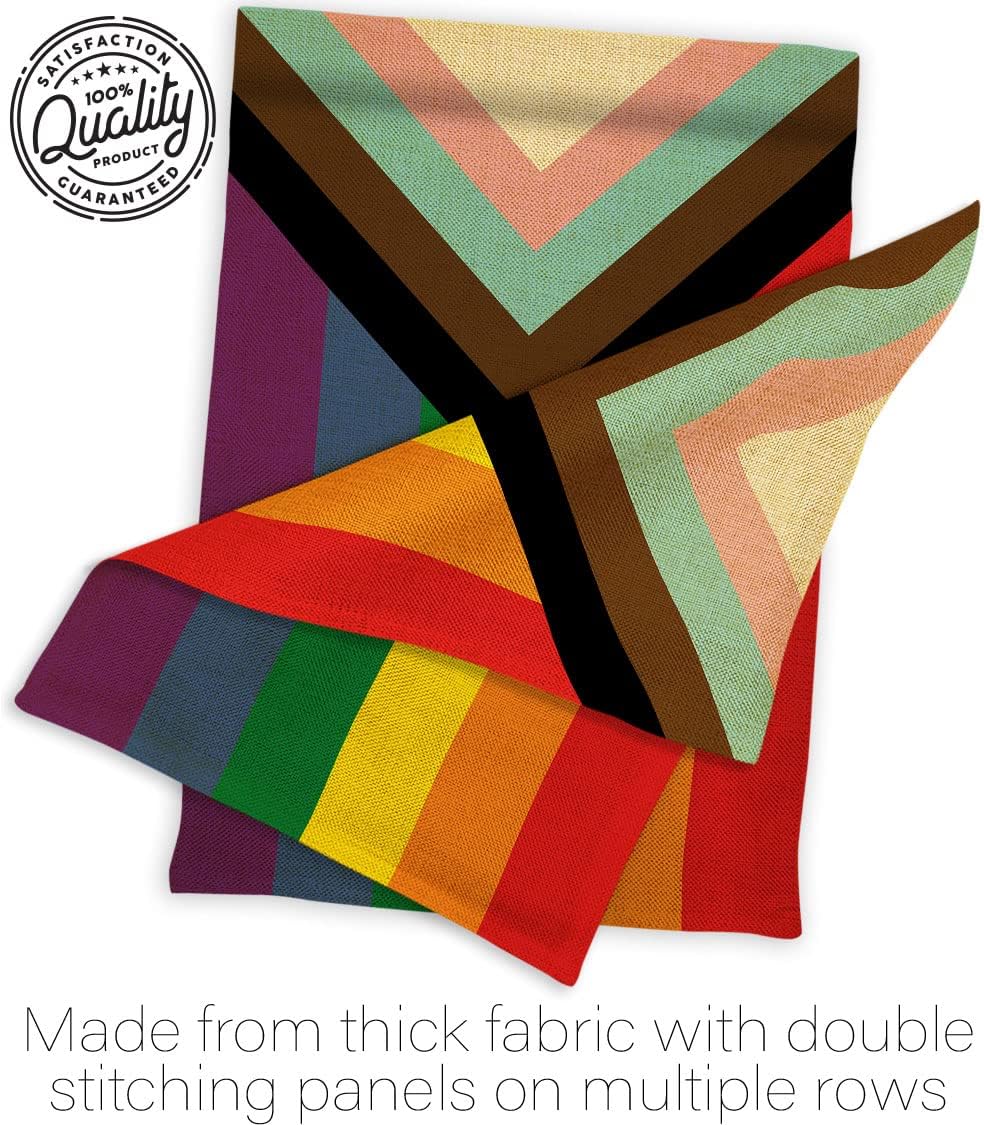 Progress Pride Burlap Garden Flag - Set Wall Holder Support Rainbow Love LGBT Gay Bisexual Pansexual Transgender - House Decoration Banner Small Yard Gift Double-Sided Made in USA 13 X 18.5 - Image 7