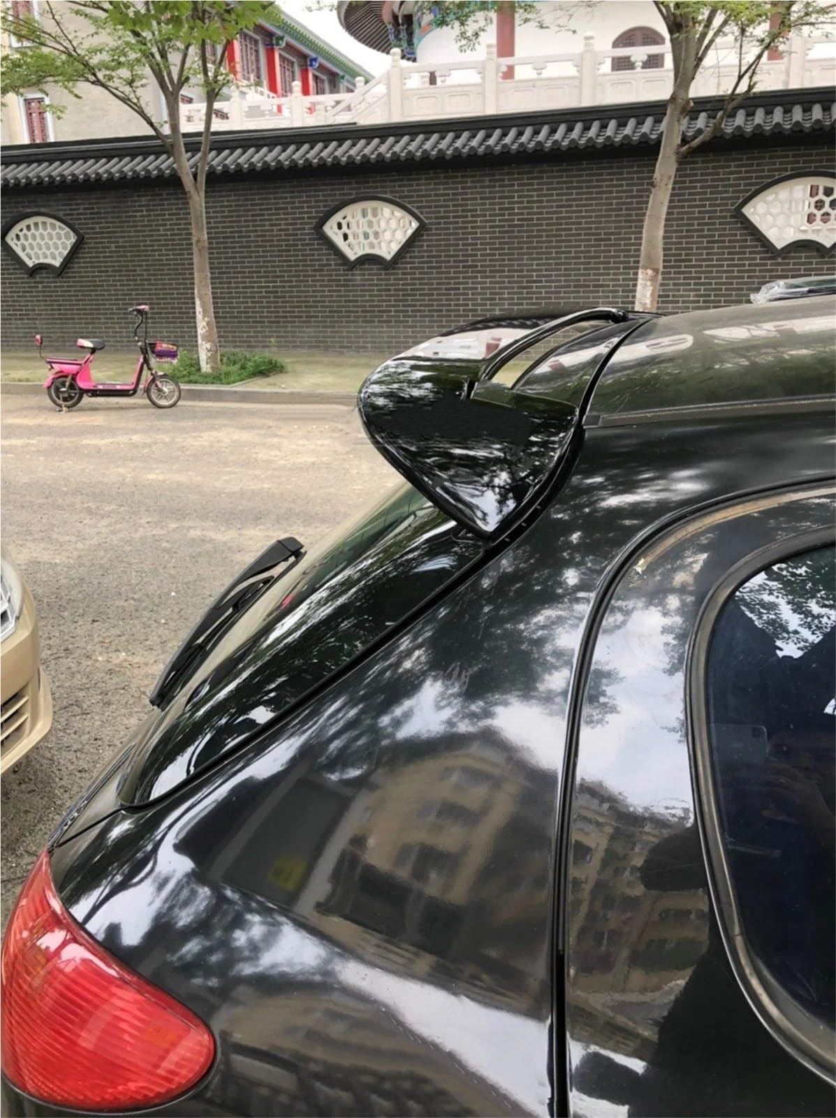 Spoiler Alettone Per Peugeot 206 2013 2014 2015 2016 2017 2018 Hatchback Posteriore Baule Cofano Tetto Spoiler Ali ABS Plastica Nero Carbonio Auto Esterno Tuning(Unpainted)