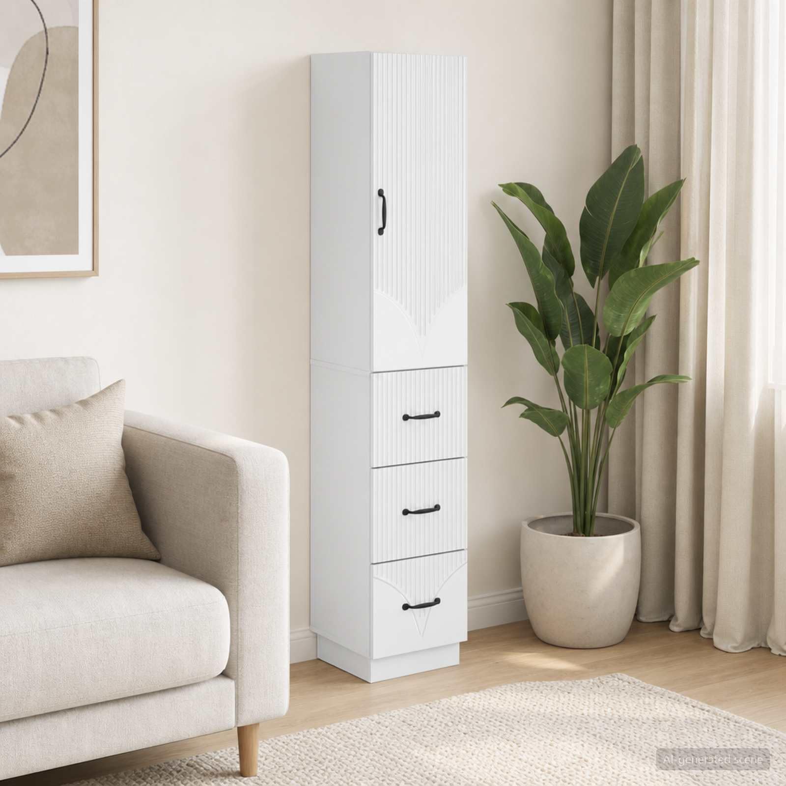Set di Armadi 2 Pcs Bianco Lucido 33 x 34,5 x 87 cm