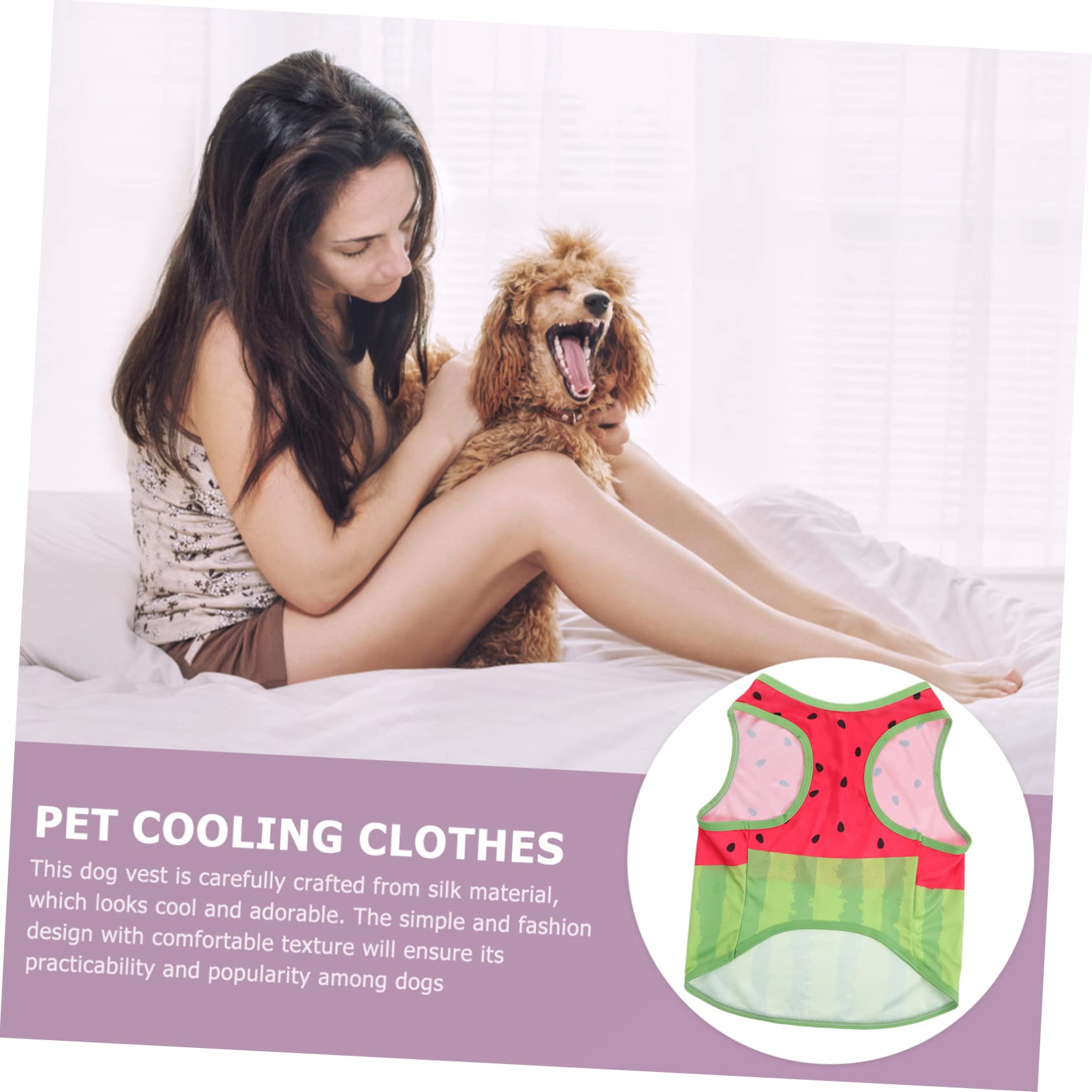 Gilet Rafraîchissant pour Chien, Motif Pastèque, Taille L, Soie | Confortable et Respirant, pour Activités Intérieures ou Extérieures, Modèle Xl