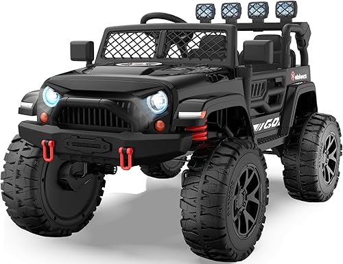 Auto eléctrico de 2 plazas para niños, neumáticos EVA, automóvil eléctrico de 24 V 4WD con control remoto, Bluetooth, luces LED, camión para niños y