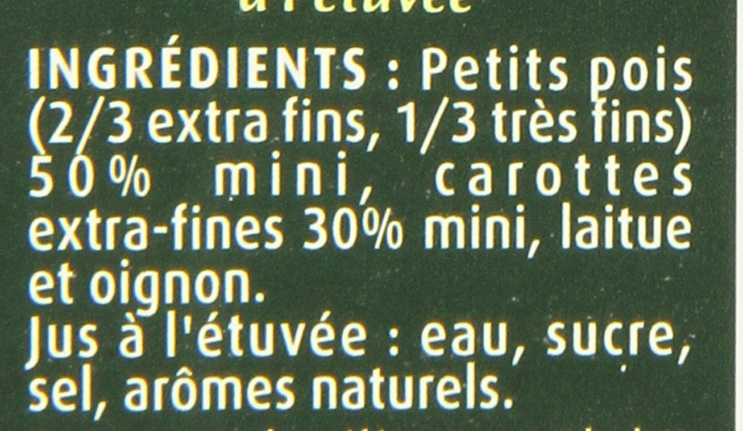 Cassegrain Guisantes pequeños zanahorias 130 g neto 6 piezas