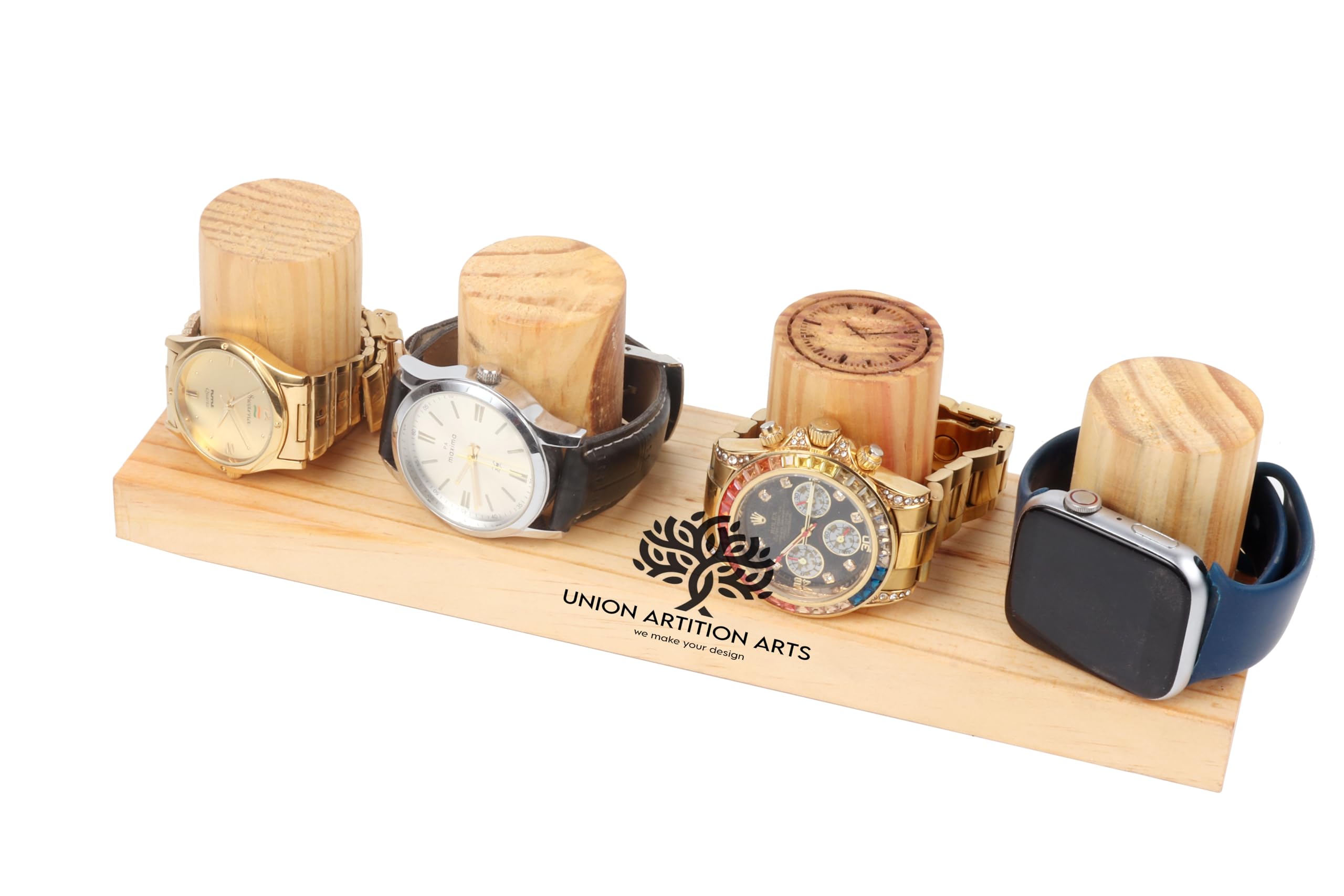 UNION ARTITION ARTS Wooden Watch Stand Organiser Handmade in Wooden Watch Holder Stand for Watch Stands (Watch Stand Size (4 Slot) (B0CN9T6D75) Amazon Price History, Amazon Price Tracker