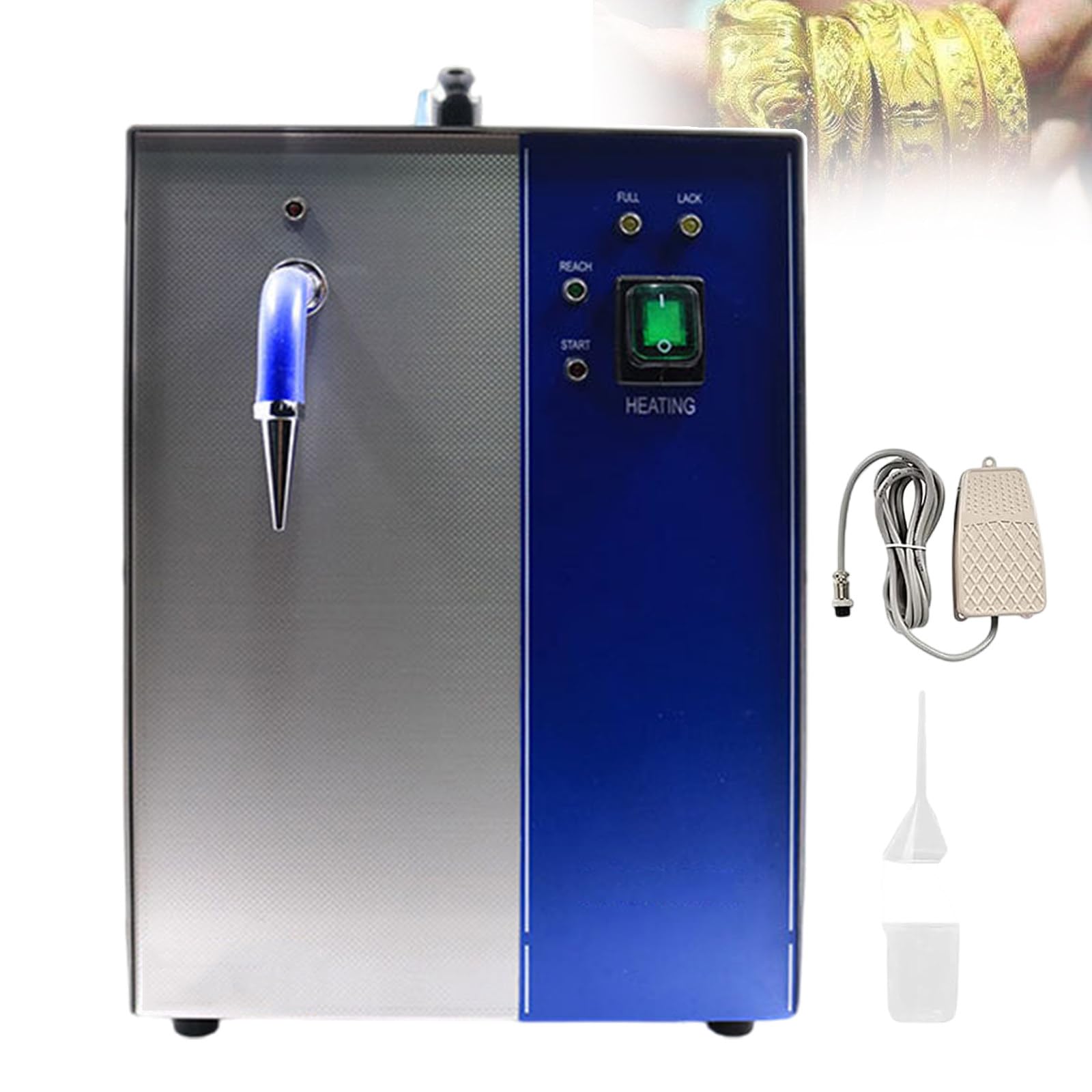 Professional Steam Cleaner For Jewelry Gold Silver Gemstones Stainless Steel Gemstone Ring With Exhaust Nozzle Indicator With Foot