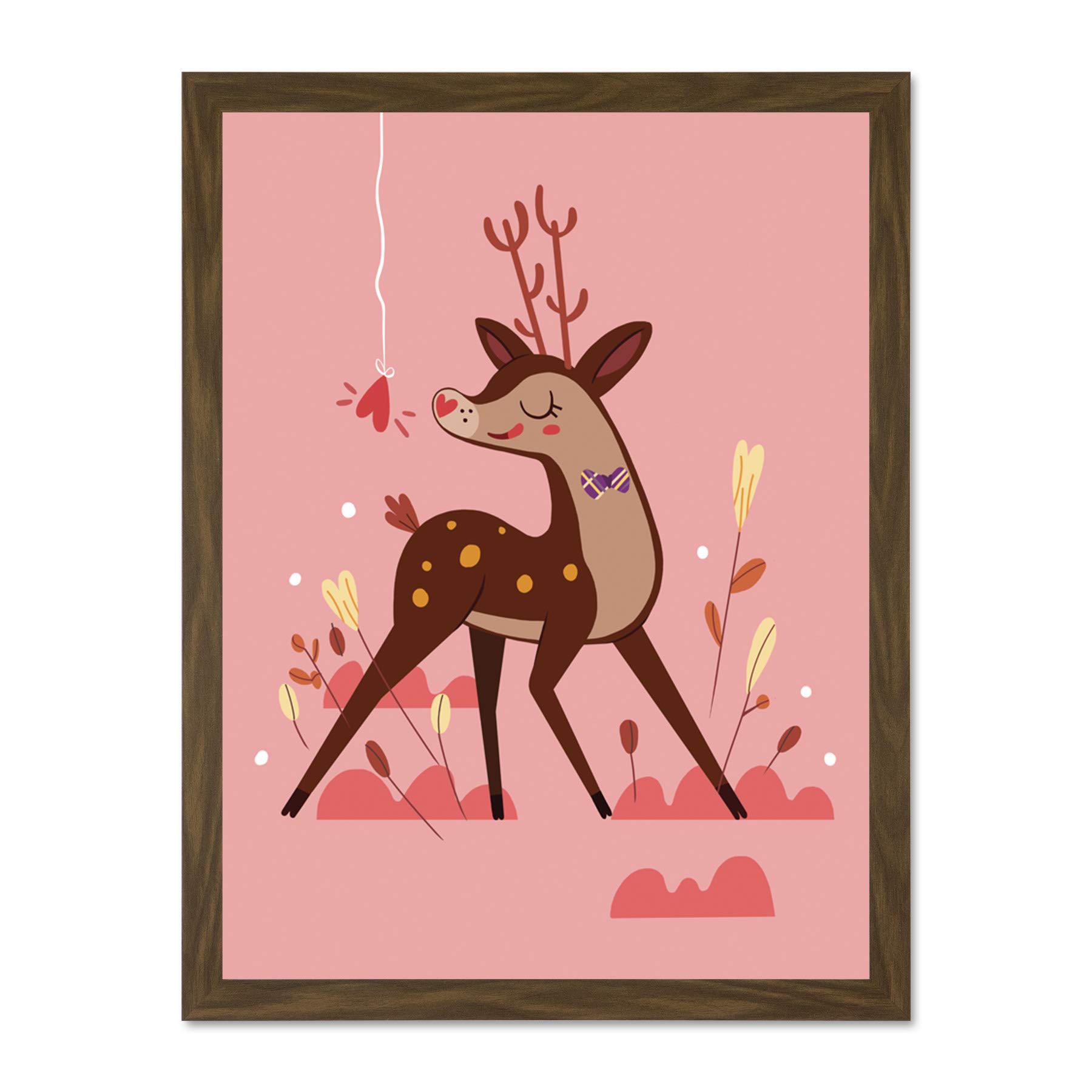 Wee Blue Coo Stag in Love Large Framed Art Print Wall Poster 18x24 inch