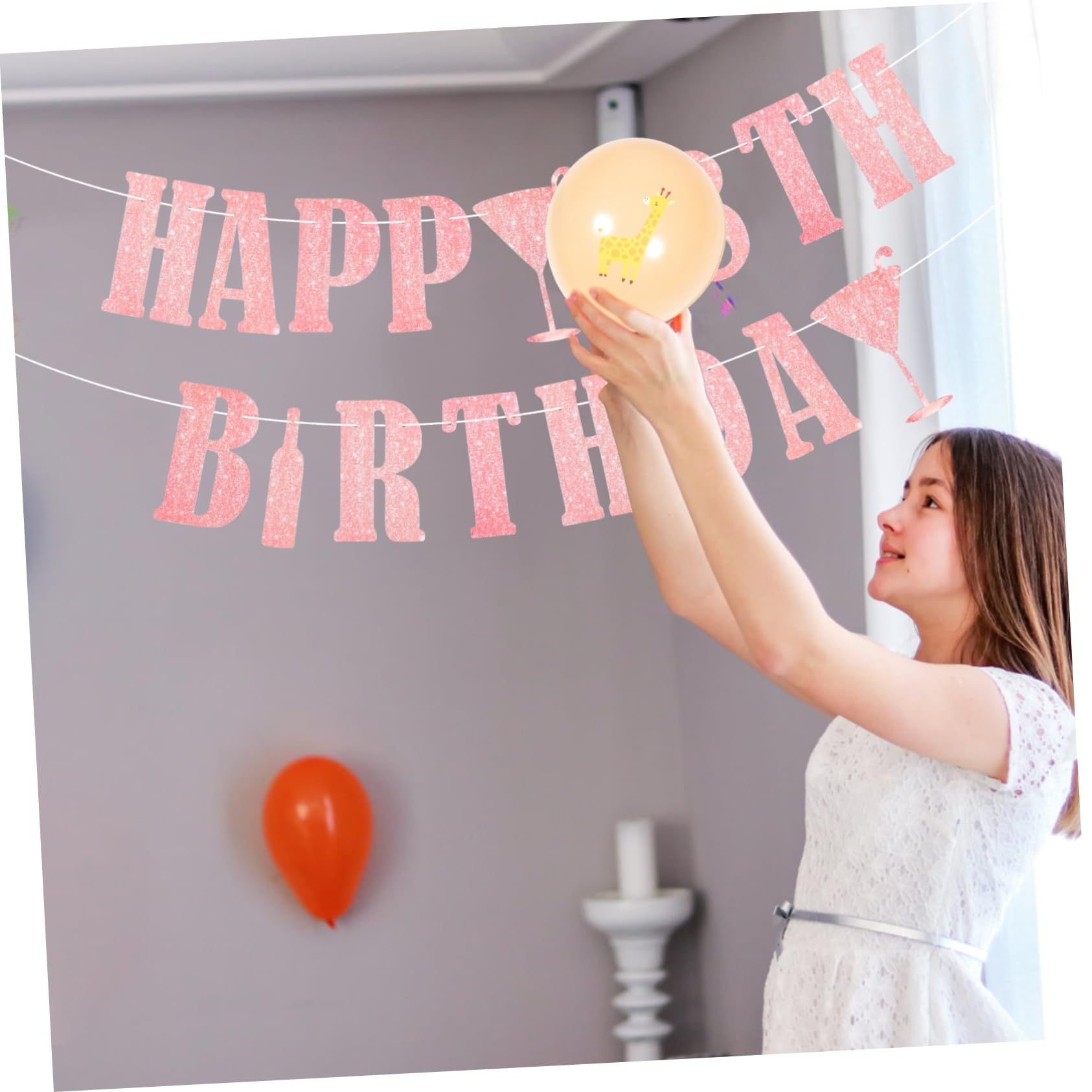 MAGICLULU 5 Pezzi Bandiera Di Compleanno Decorazione Di Compleanno Banner Di Buon Per Le Donne Bandiere Di Buon Striscioni Sospesi Di Carta Glitterata