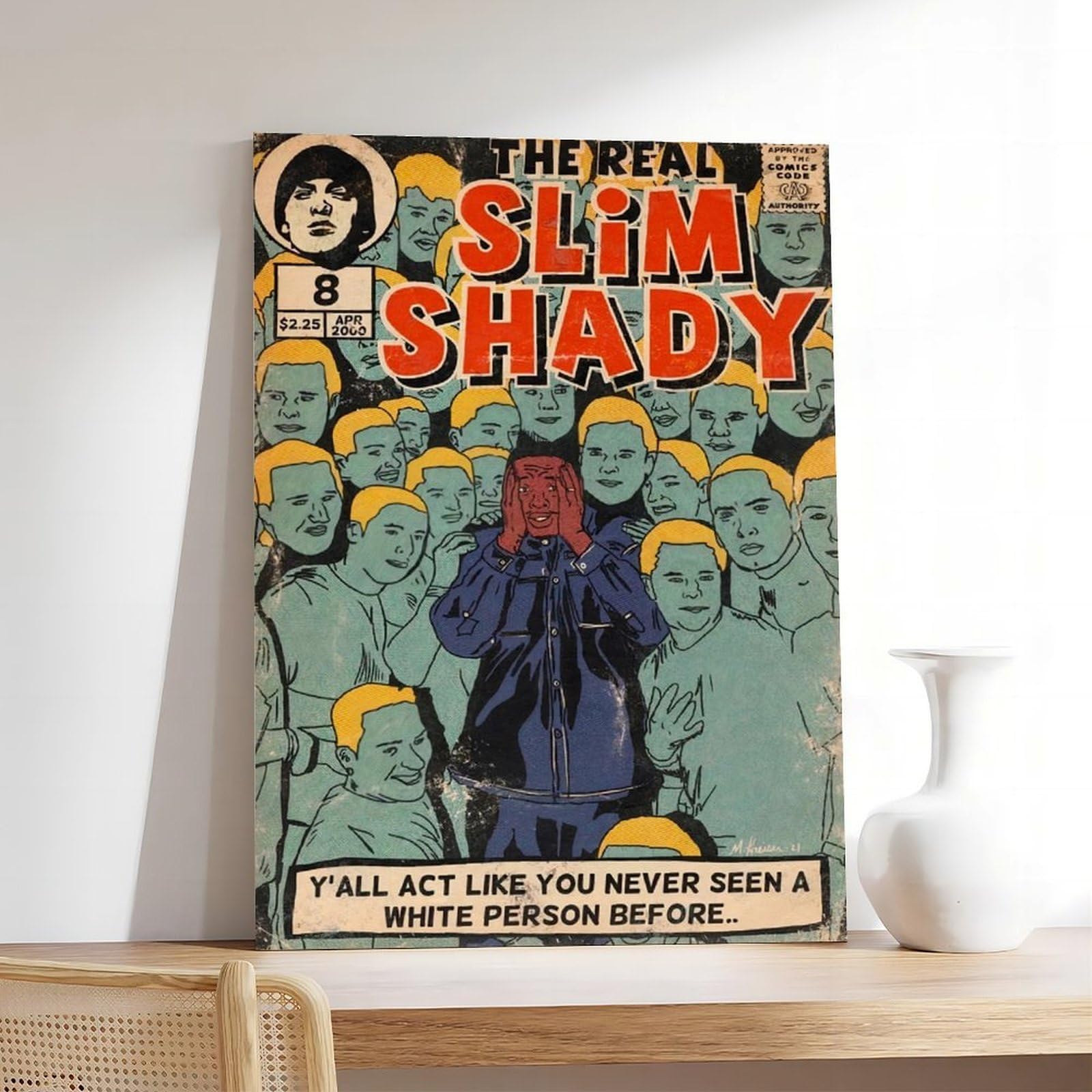 NFFBGFD Poster da parete con illustrazione hip hop, stampa artistica su tela, 60 x 90 cm