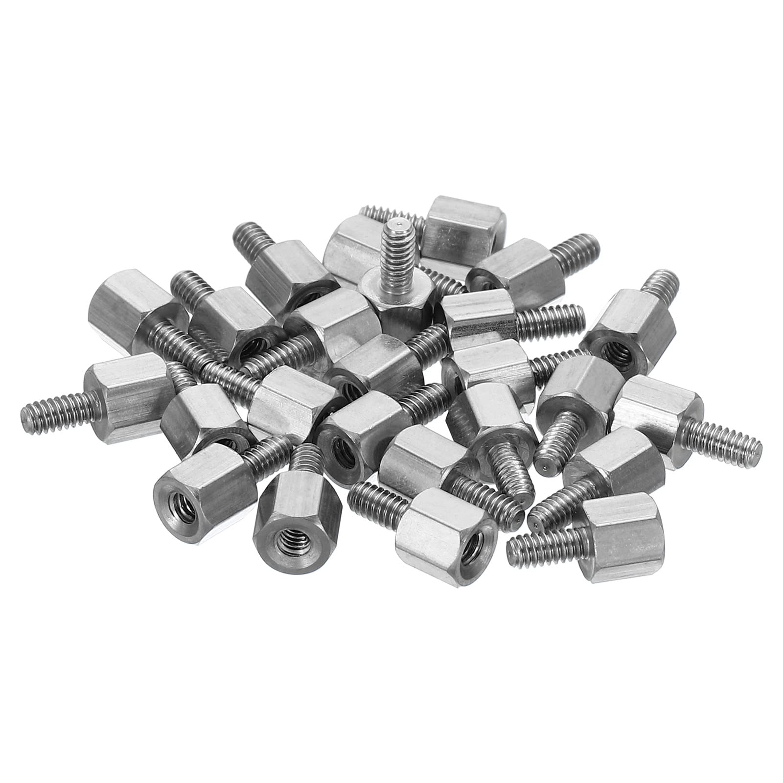 Photo 1 of PATIKIL M2x4mm+4mm Male-Female Hex Standoff, 25 Pack Stainless Steel PCB Standoffs Screws for Motherboards, Computer Cases, Circuit Boards, Electronics
