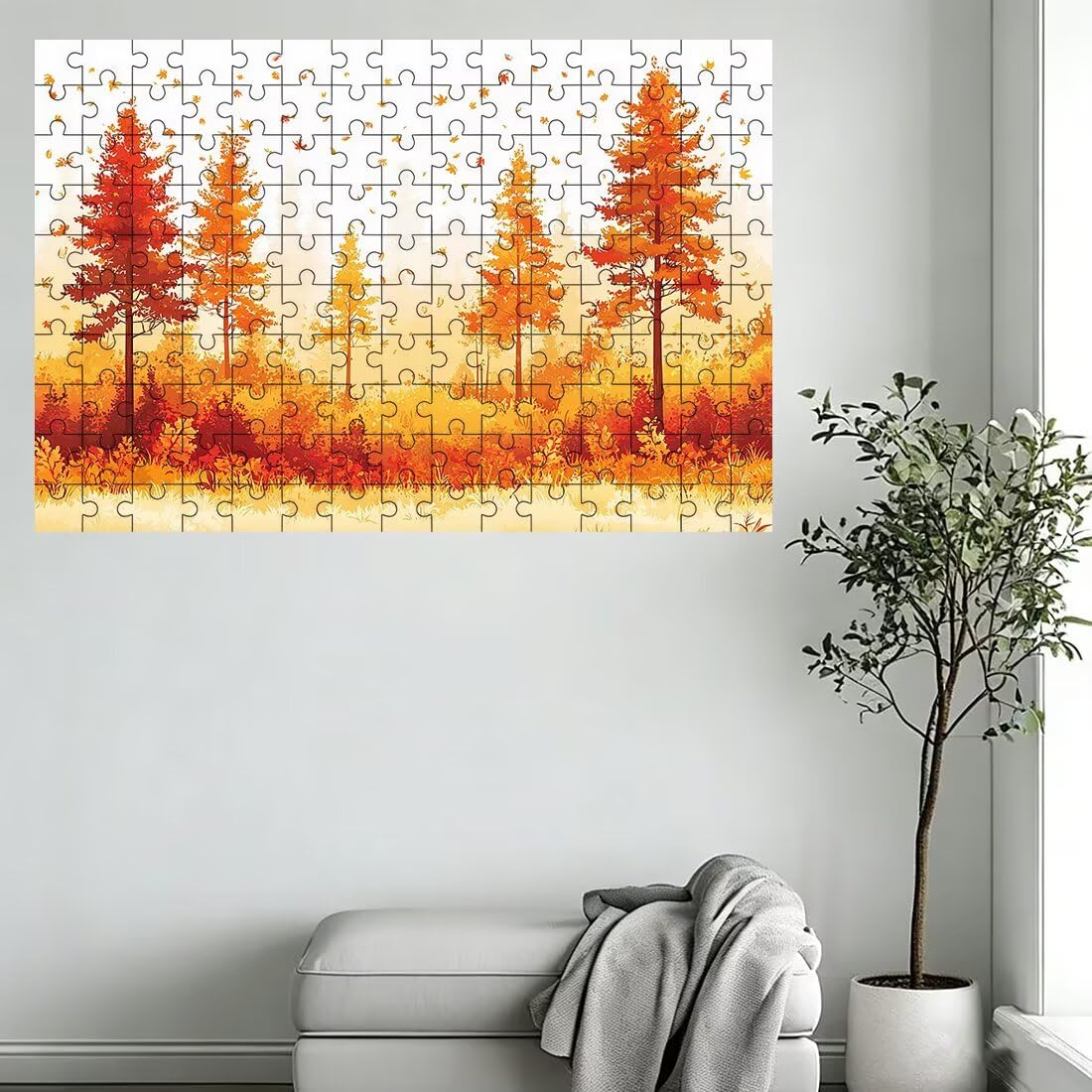 Jesienne puzzle 5000 sztuk, puzzle drzewo, drewniane puzzle zabawne wyzwania kreatywna rozrywka, klasyczne puzzle zabawa opakowanie wysokiej jakości, pomysł na prezent dla kobiet, 156 x 105 cm -2106
