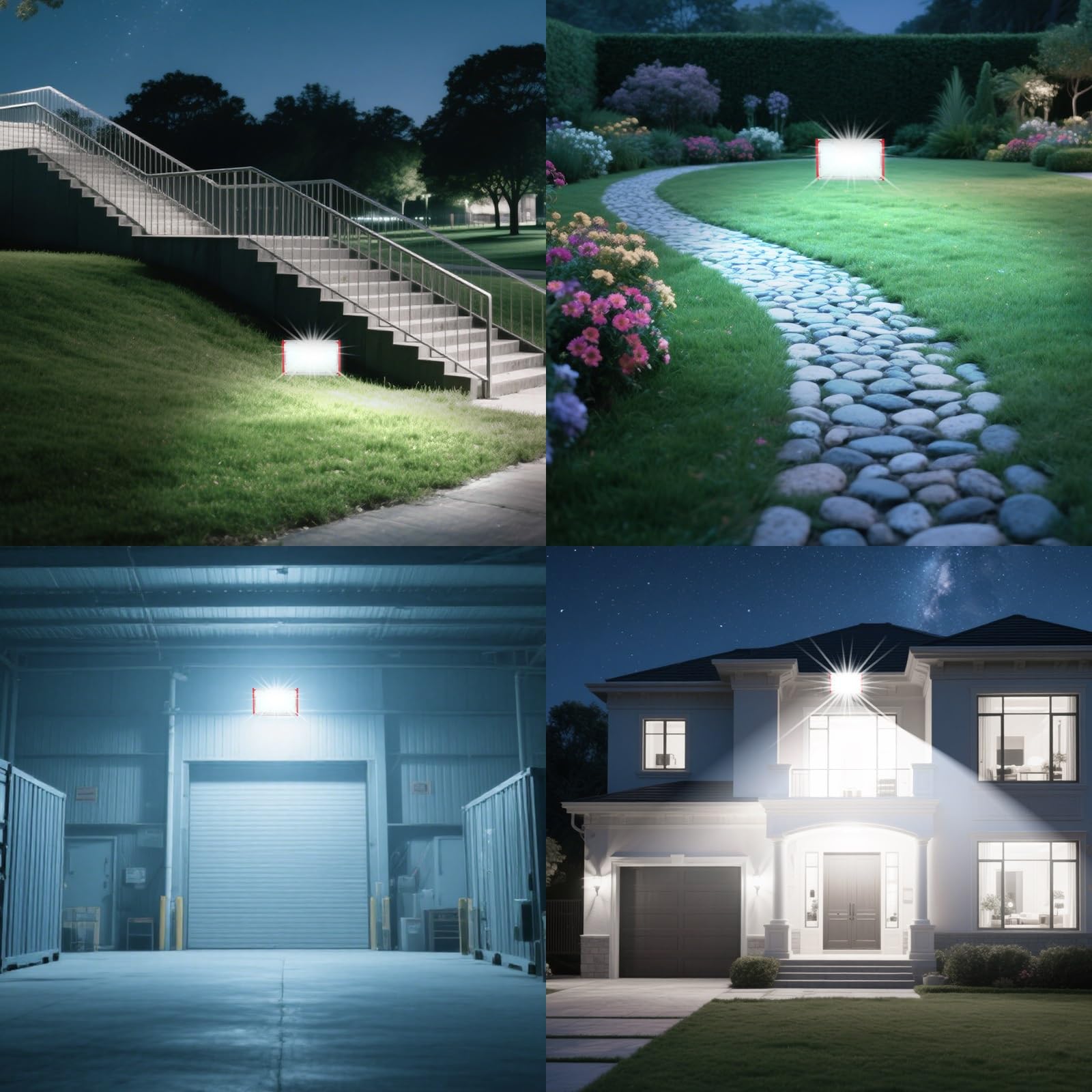 Focos LED Exterior 200W, 20.000 lúmenes Proyector LED Exterior IP66 Impermeable foco exterior de Floodlight 2 Piezas foco blanco frío de 6500K, luz de inundación para almacén garaje jardín patio