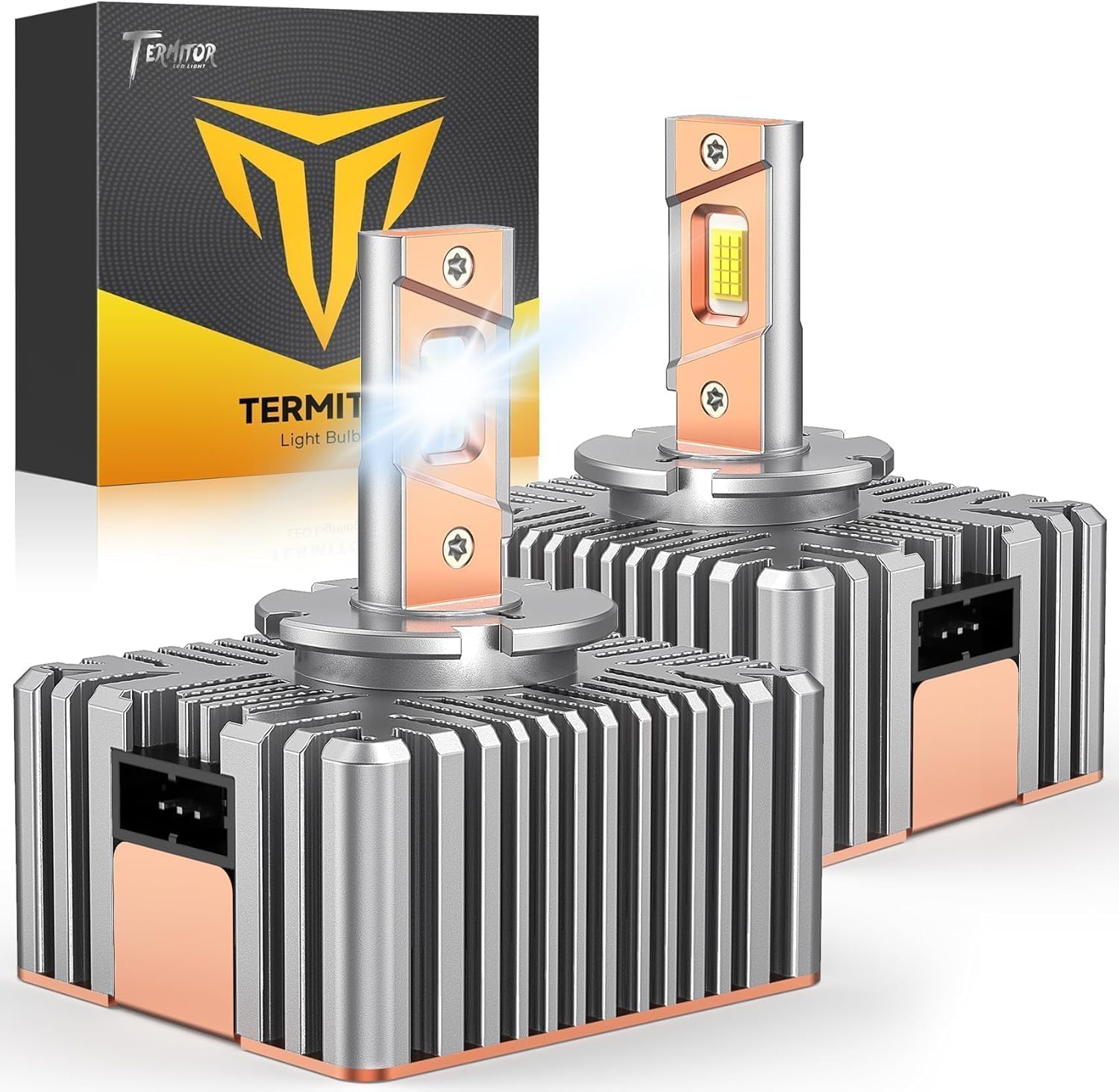 Termitor D5S Bulbs, 80,000LM Super Bright, 6500K Cool White, True 1:1 Factory Size, 3-Min Installation, Excellent Beam Pattern, IP68 Waterproof, Up to 80,000 Hours, Pack of 2