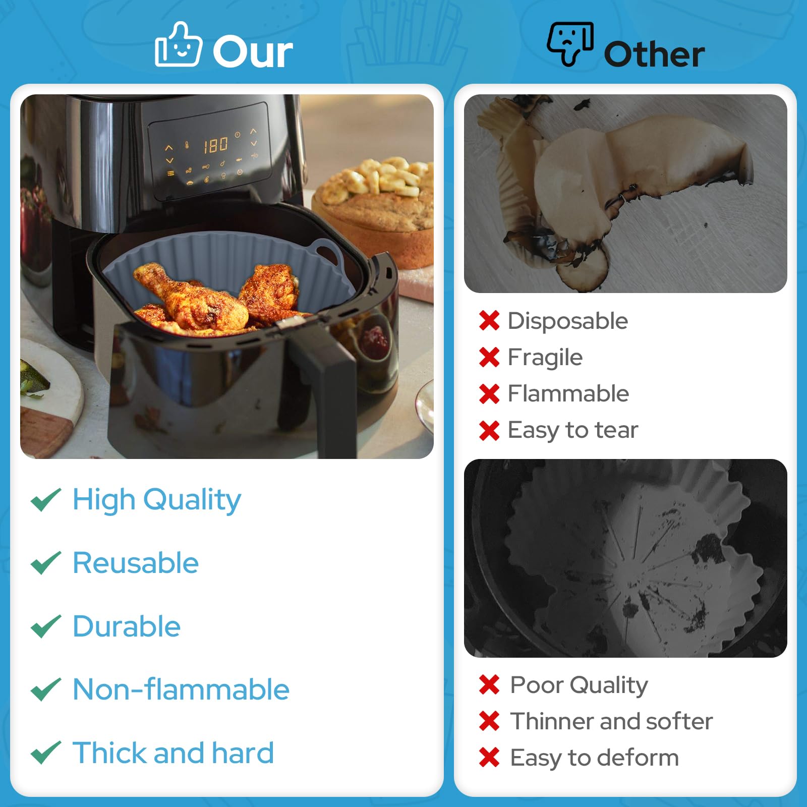 Alyvisun Air Fryer Silicone Liners - Image 2