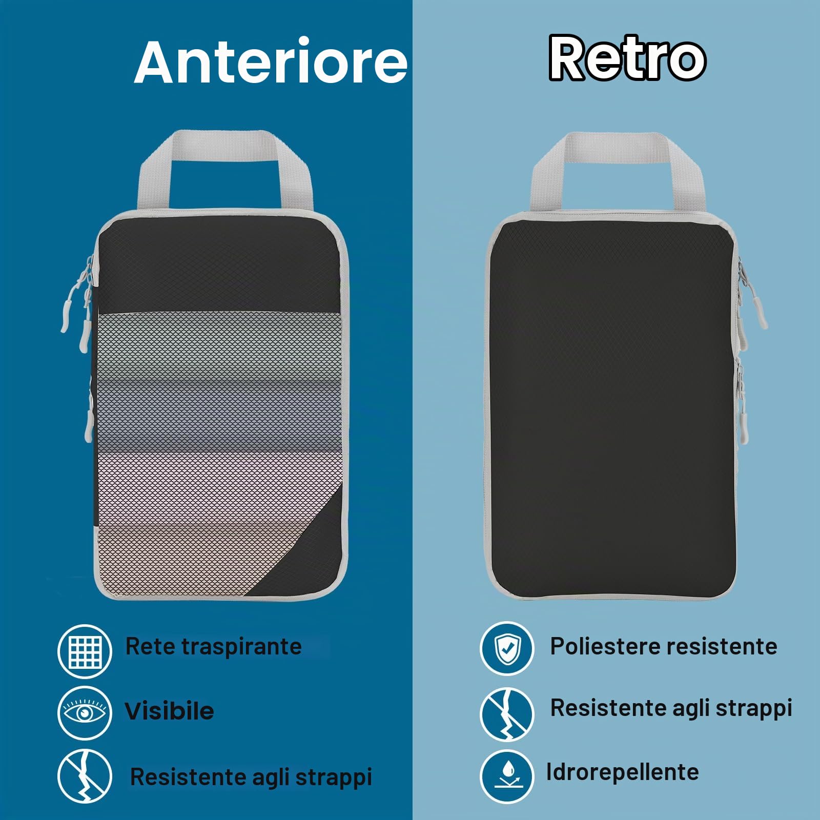 Cubi da viaggio compressibili per valigie a mano Organizer da viaggio per bagagli Sacchetti compressibili 7 pezzi Sacchetti compressibili espandibili per articoli da viaggio essenziali
