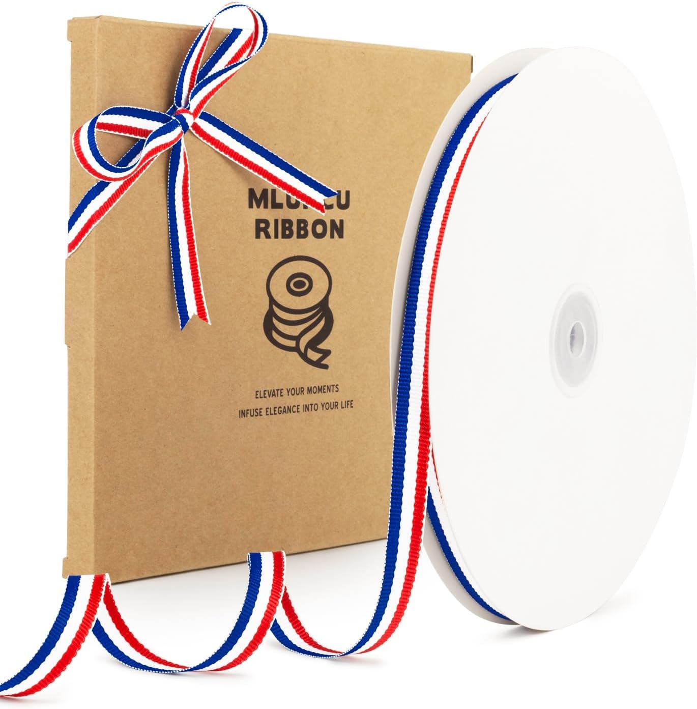 Amazon.com: YAMA Patriotic Ribbon, 4 Rolls 40 Yards Thin Red White Blue ...