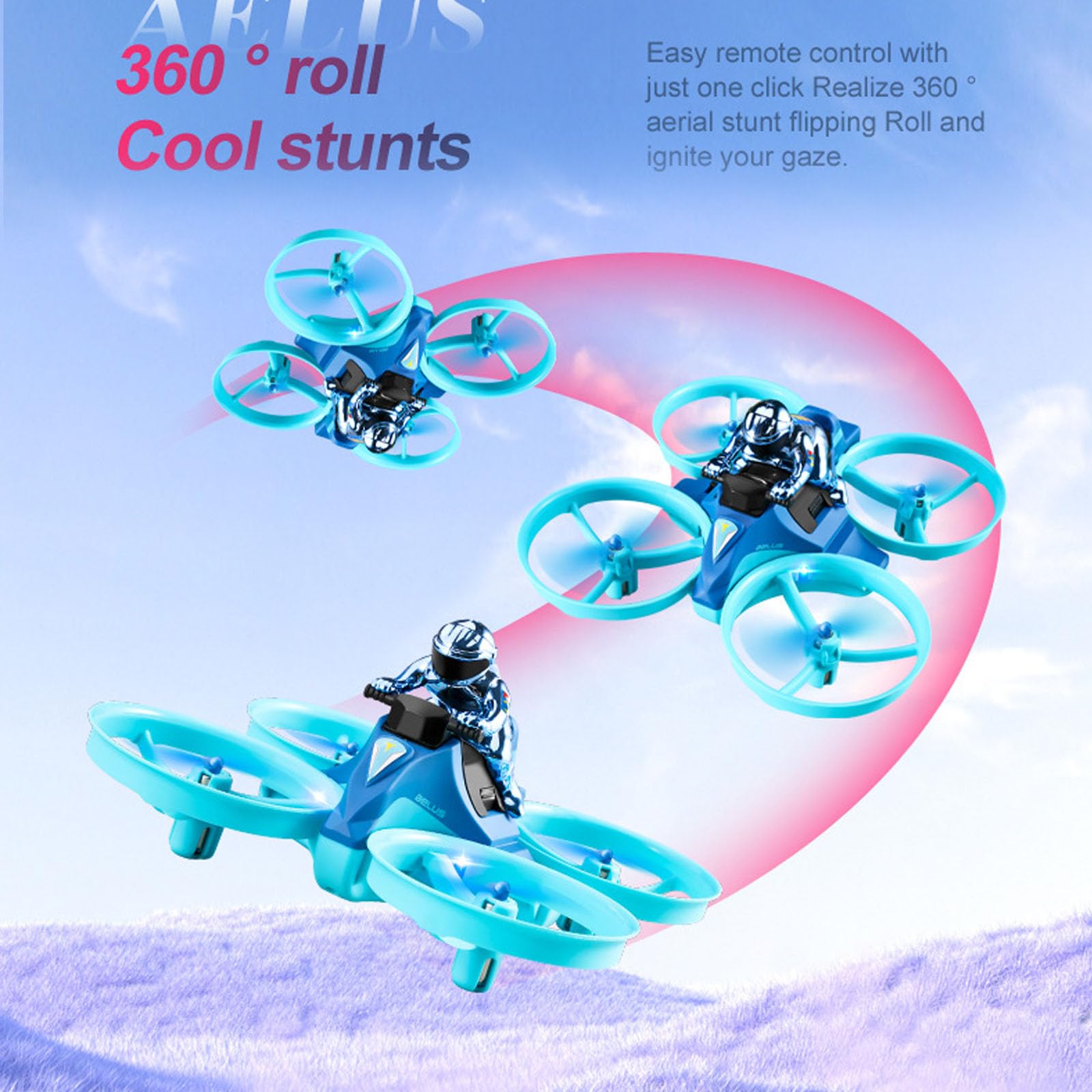Aereo Telecomandato V24, Elicottero Senza Pilota Da 2,4 Ghz, Auto Volante Da Mare, Terrestre E Aerea, Flip A 360 °, Quadrirotore Da Decollo/atterraggio A Una Chiave-Green||3 Pcs Batteries