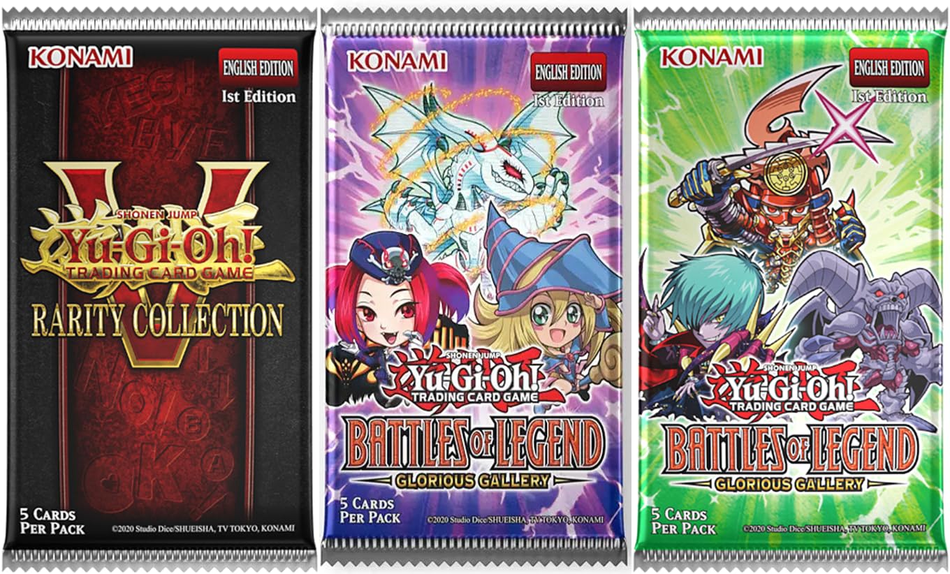 3X Booster Pack TO YU GI OH : Sealed Booster Pack 1X Rarity Collection 5 V & 2X Battles of Legend: Glorious Gallery - 1st Edition English Dragon Master Magia, Dominus Impulse