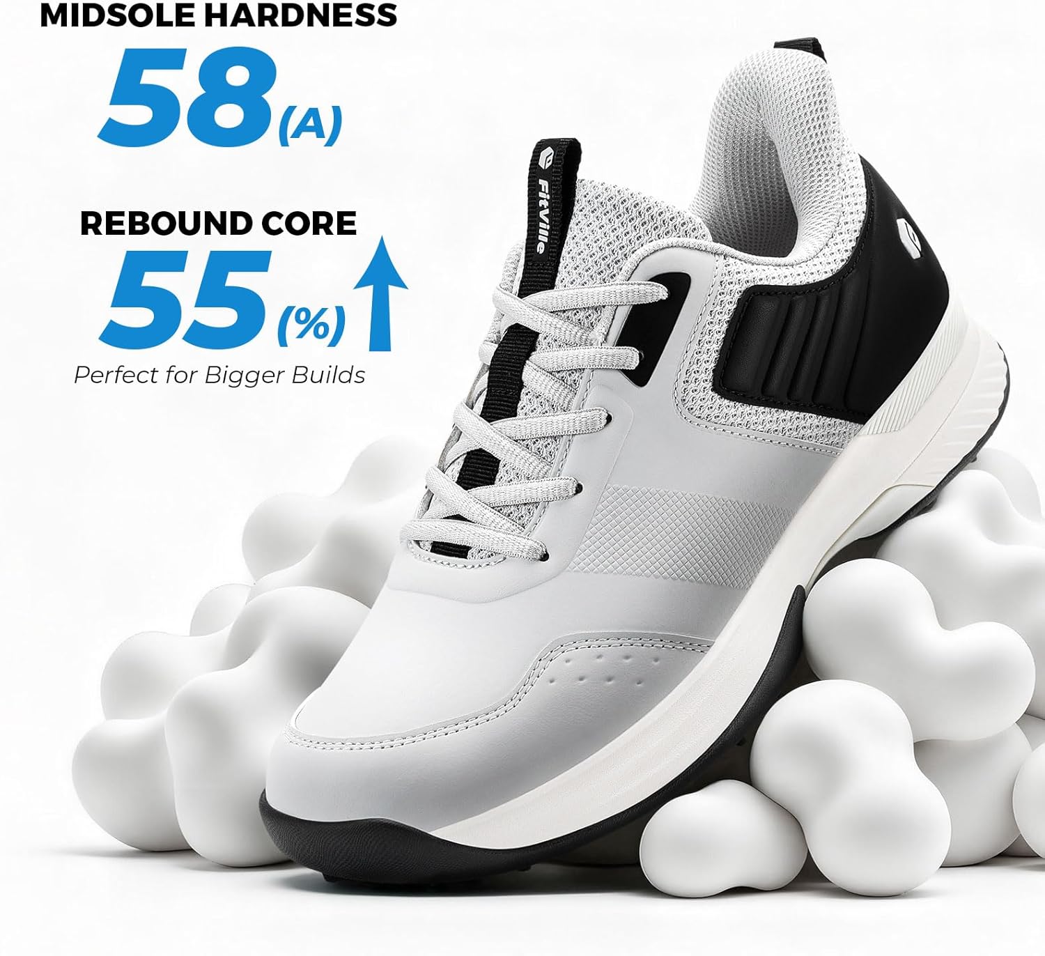 FitVille Wide Golf Shoes for Men, Wide Toe, Slip-on, Hands Free, Stability, Comfortable, Grip, Traction, 6 Non-Removable Cleats, Golf Course - Image 5