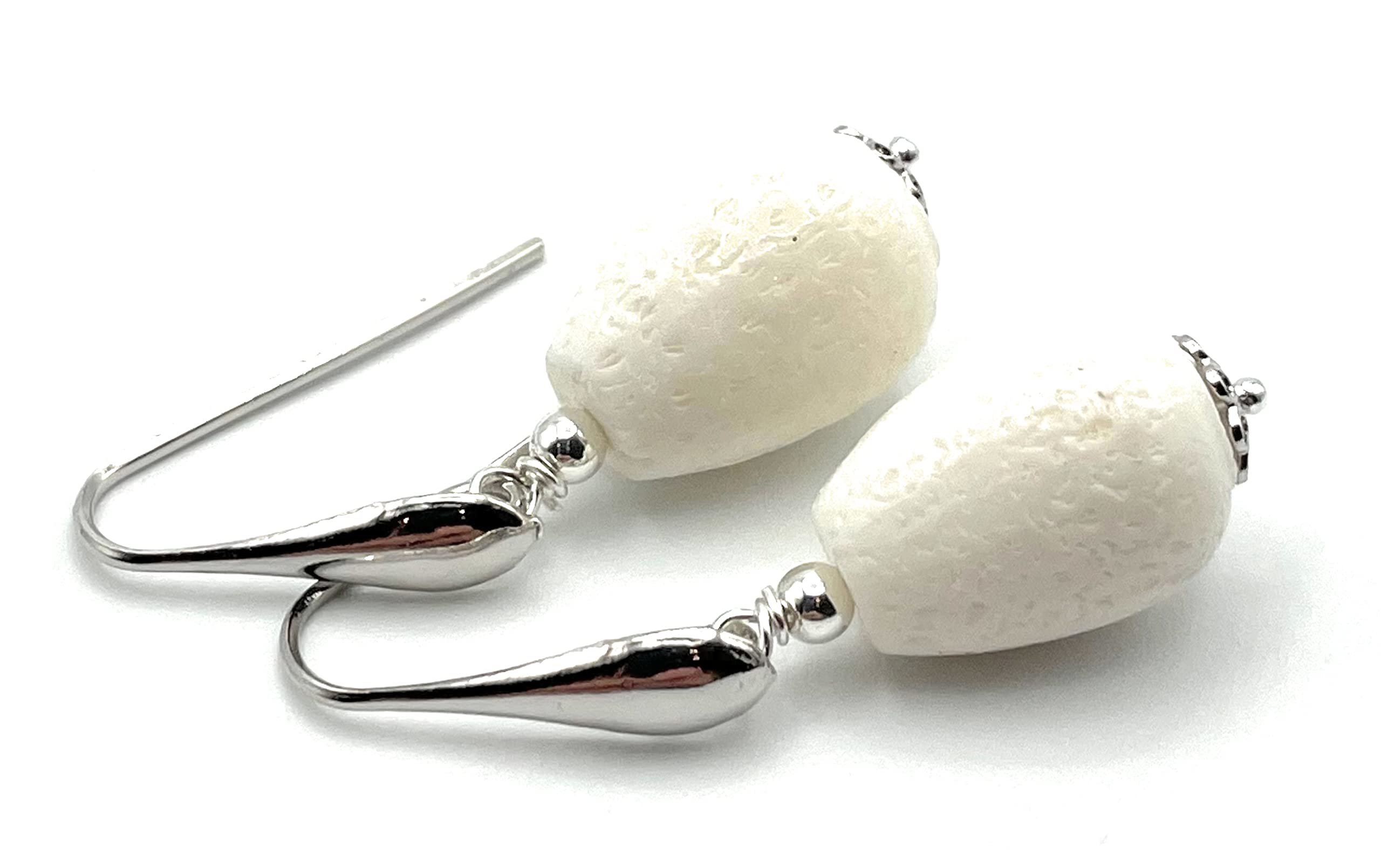 Orecchini in Corallo Bianco, Pendenti con Gocce Piccole, Argento 925, Gioielli Estate, Bijoux Classici, Made in Italy, Regalo