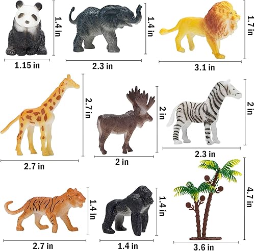 Miniatura 4 de Juguetes de figuras de animales 52 piezas pequeñas mini realistas de safari zoológico figuras de animales de plástico juego de juguetes educativos