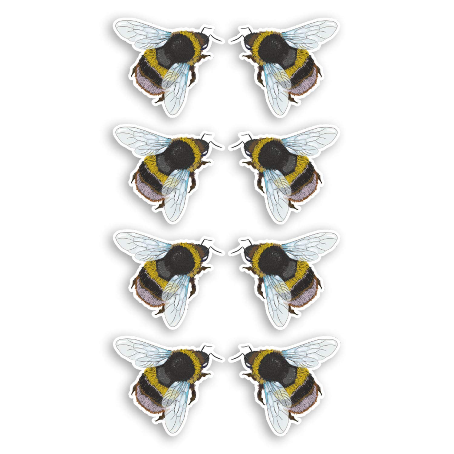 Destination Vinyl Ltd Multi 8 X 2Cm Bumble Bee Vinyl Stickers - Insect Bees Cute Sticker #34609_2Cm