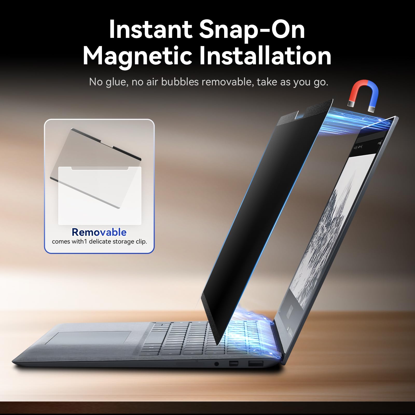 ZOEGAA 13,5 inch Privacyfilter voor Surface Laptop 3/4/5 Afneembare Magnetische Displaybescherming