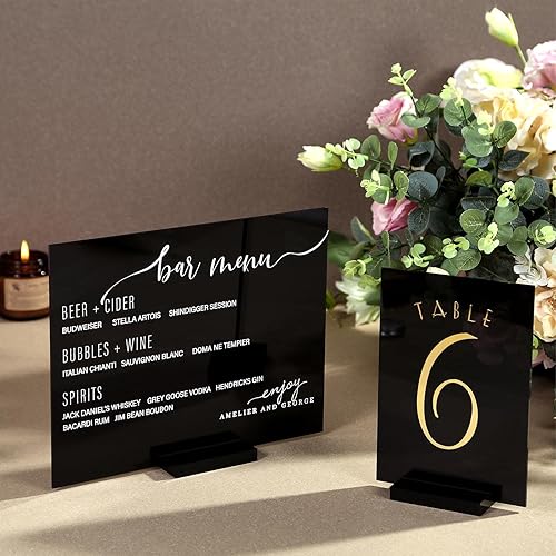 Miniatura 11 de UNIQOOO Paquete de 6 letreros acrílicos esmerilados en blanco para mesa de boda, 11 x 14 pulgadas, hoja acrílica para soporte de números de mesa