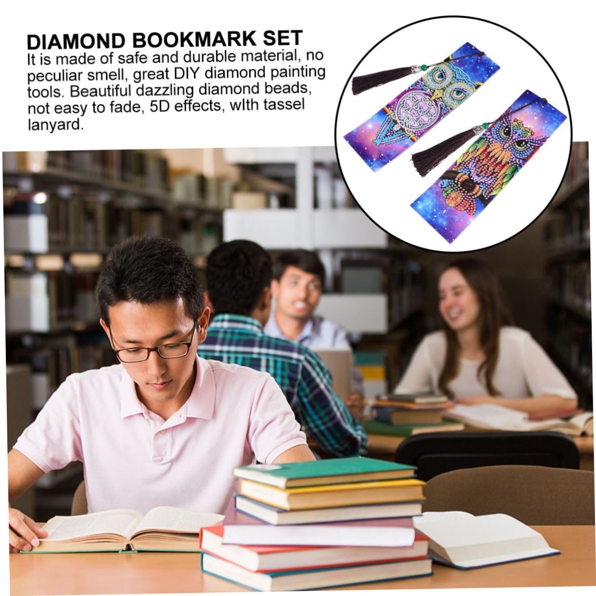 SHINEOFI 6pezzi Segnalibri Strass Con Motivo Mandala Artigianato Di Pittura Strass Facili Da Realizzare e Resistenti Materiale Sicuro e Inodore Effetto Brillante