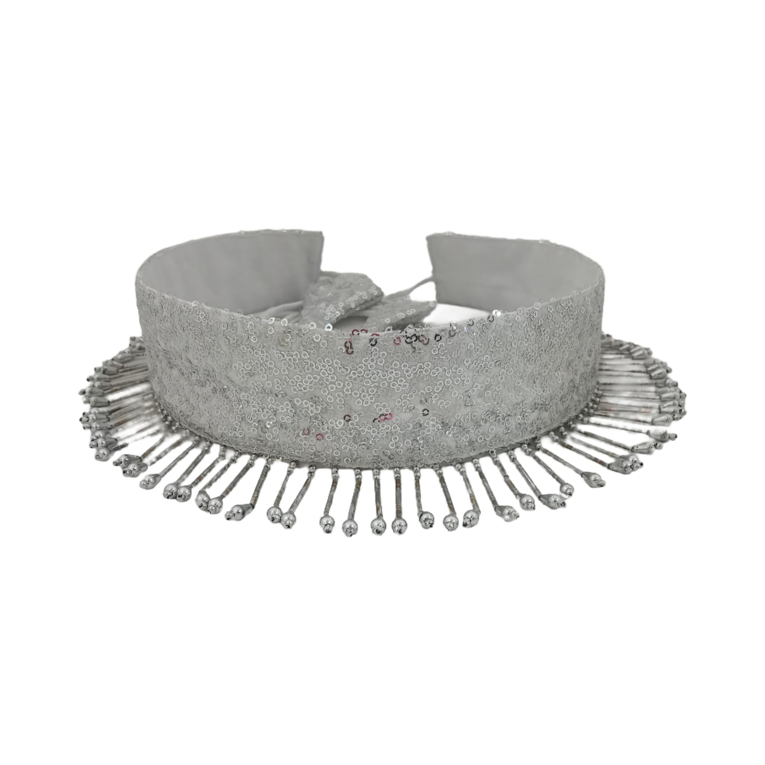 silver sequin waist belt for saree lehenga-image-27