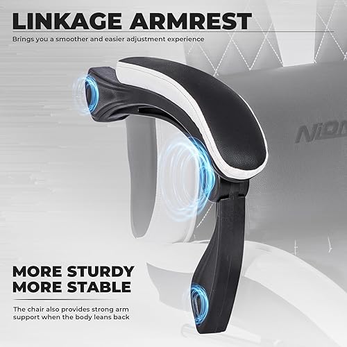Miniatura 7 de NIONIK Silla de videojuegos, silla de computadora con reposapiés y soporte lumbar de masaje, silla ergonómica de videojuegos de oficina, silla de