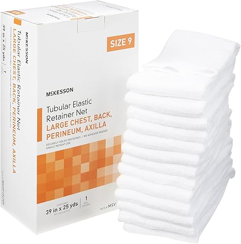 McKesson Red de retención elástica tubular, no estéril, pecho, espalda, perineo, axila, tamaño 9, 39 in x 25 yardas, 1 unidad, 1 paquete
