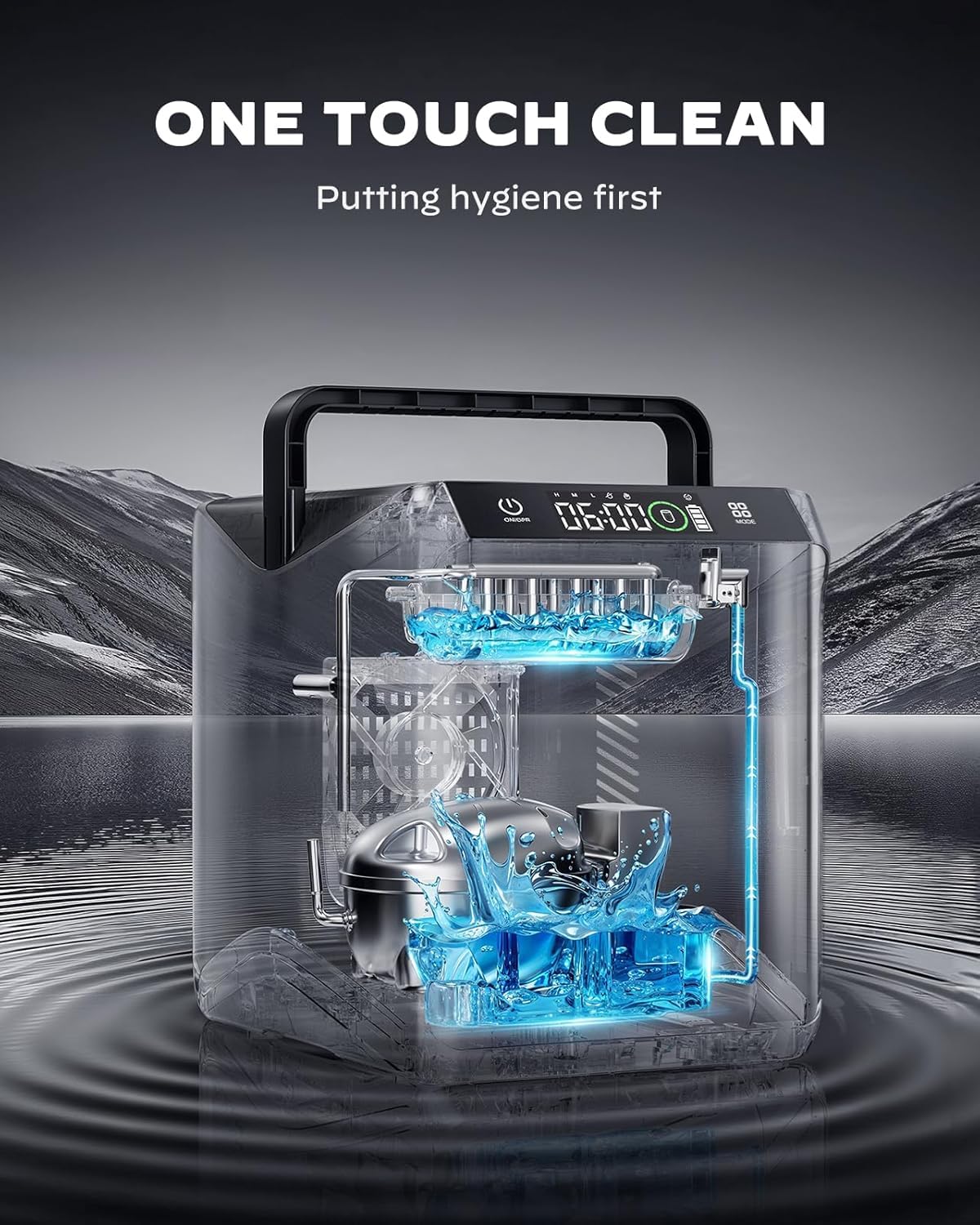 Silonn Battery-Powered Ice Maker With 4-Power, RV Ice Maker Countertop 12v/24v Car Charger 100-240v Ac Solar-Ready, Portable Ice Machine 9 Cubes/6 Mins 22lbs/Day Auto-Clean For Camping RV Home Outdoor on Fridge.com - View 6