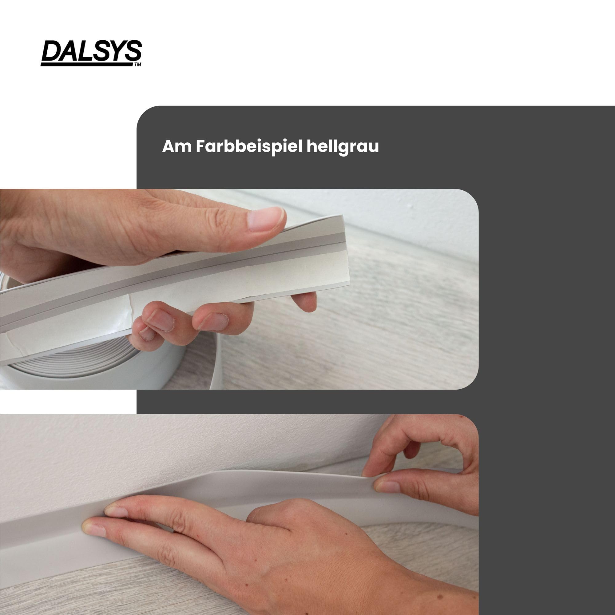 Weichsockelleiste selbstklebend Gebleichte Eiche 15m PVC Abschlussleiste für Fugen