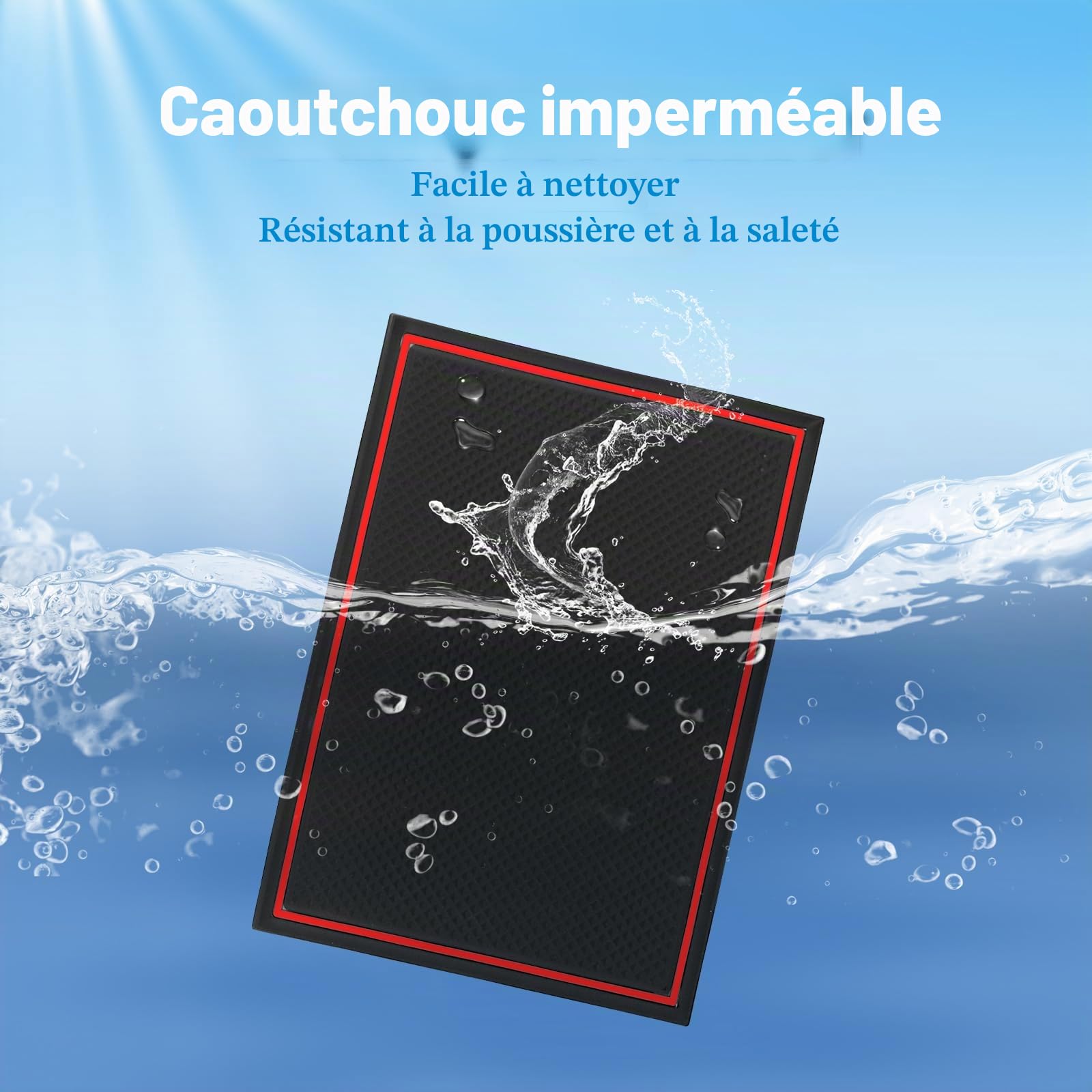 Tapis Anti-dérapants Compatible avec Audi Q3 F3 2019-2024, Tapis en Caoutchouc pour Accoudoir, Console Centrale, Porte-Gobelet, Rainure de Porte, Audi Q3 Tapis Antidérapante (Rouge)