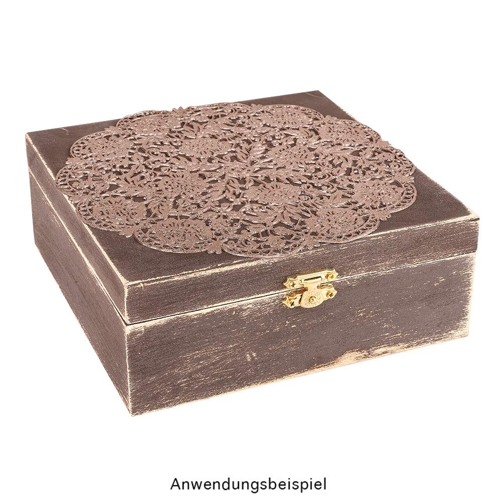 Ideen mit Herz Houten boxen, fotolijst, inzetkasten, houten plateaus, opbergdozen, verschillende maten, 6 stuks, in elkaar op te bergen