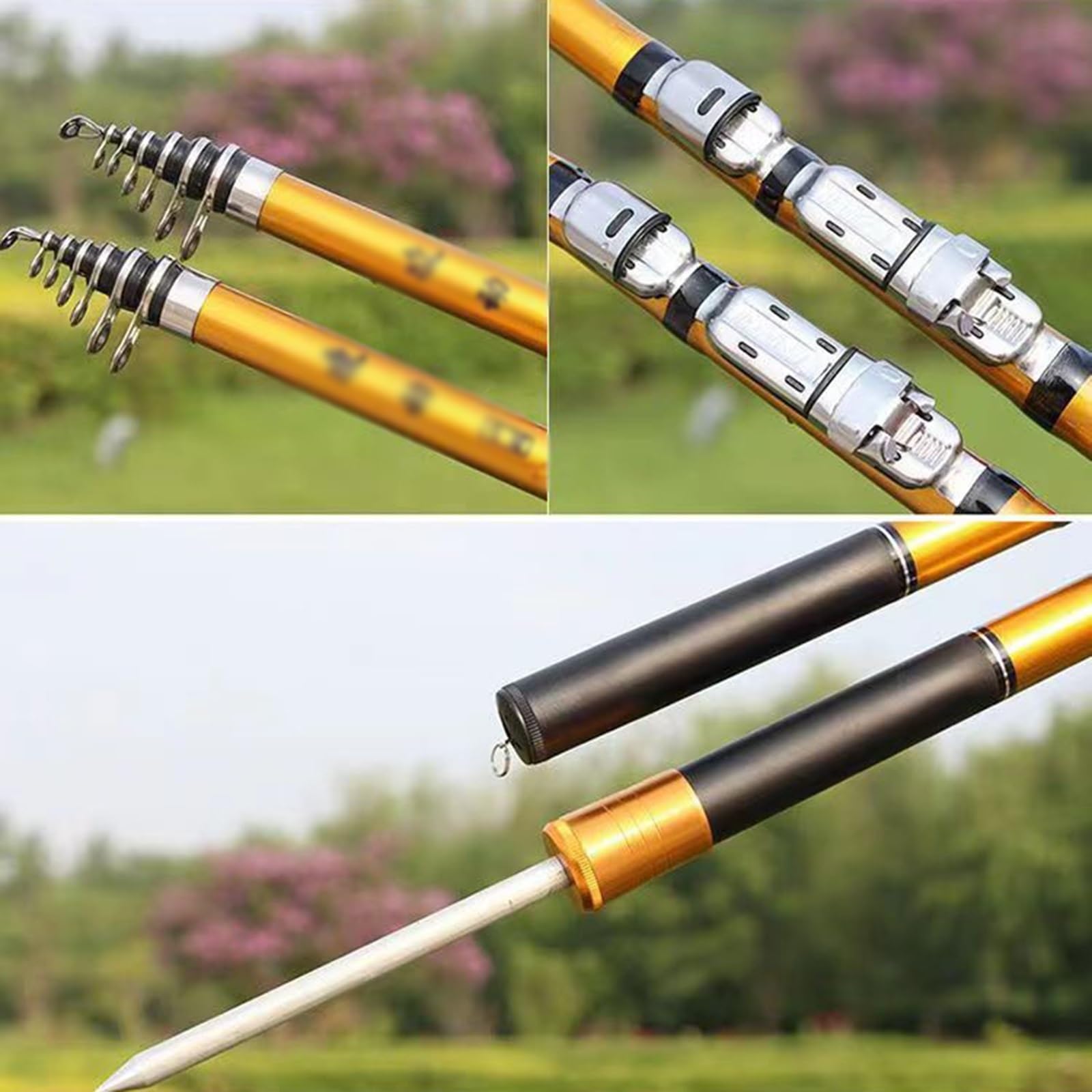 Wędka Wędka spinningowa z włókna węglowego Ultralight Hard Bass Wędka spinningowa Long Shot Carbon Fiber Ocean Przenośna wędka podróżna (Size : 2.1m)