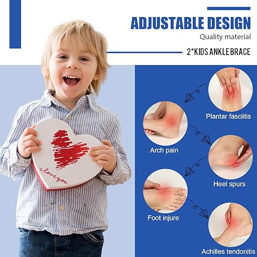 Miniatura 6 de Tarpop Juego de 2 pares de tobilleras para niños, soporte estabilizador de pie, protector de manga de tobillo de punto, soporte de tobillo para