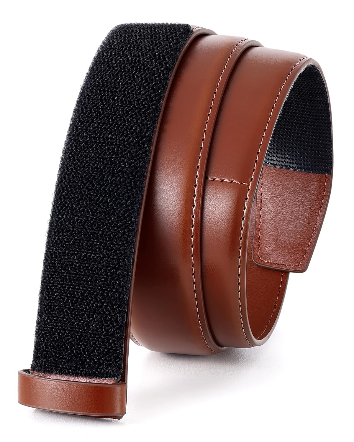 BELTROAD No Scratch Belt for Men Buckleless Leather Belts Hook and Loop Work Technician Mechanic Belt Men Gifts