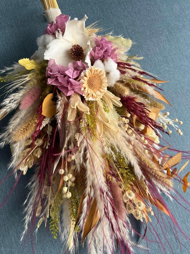 秋色ボタニカルブーケ　ドライフラワー　ウェディング　前撮り　スワッグ　ハロウィン 秋色ボタニカルブーケ ドライフラワー ウェディング 前撮り スワッグ