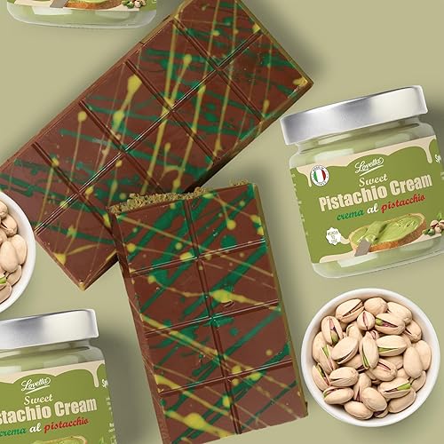 Miniatura 5 de Crema de pistacho 200 g (7.05 oz)  Manteca de pistacho italiana dulce, pasta y untar, crema de pistachos Dubai  Crema para barra Knafeh de chocolate