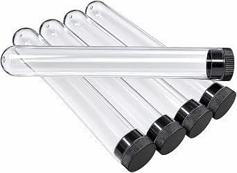 Prestige Import Group - Acrylic Plastic Cigar Tubes w/ Press Fit Cap (5 Pack)