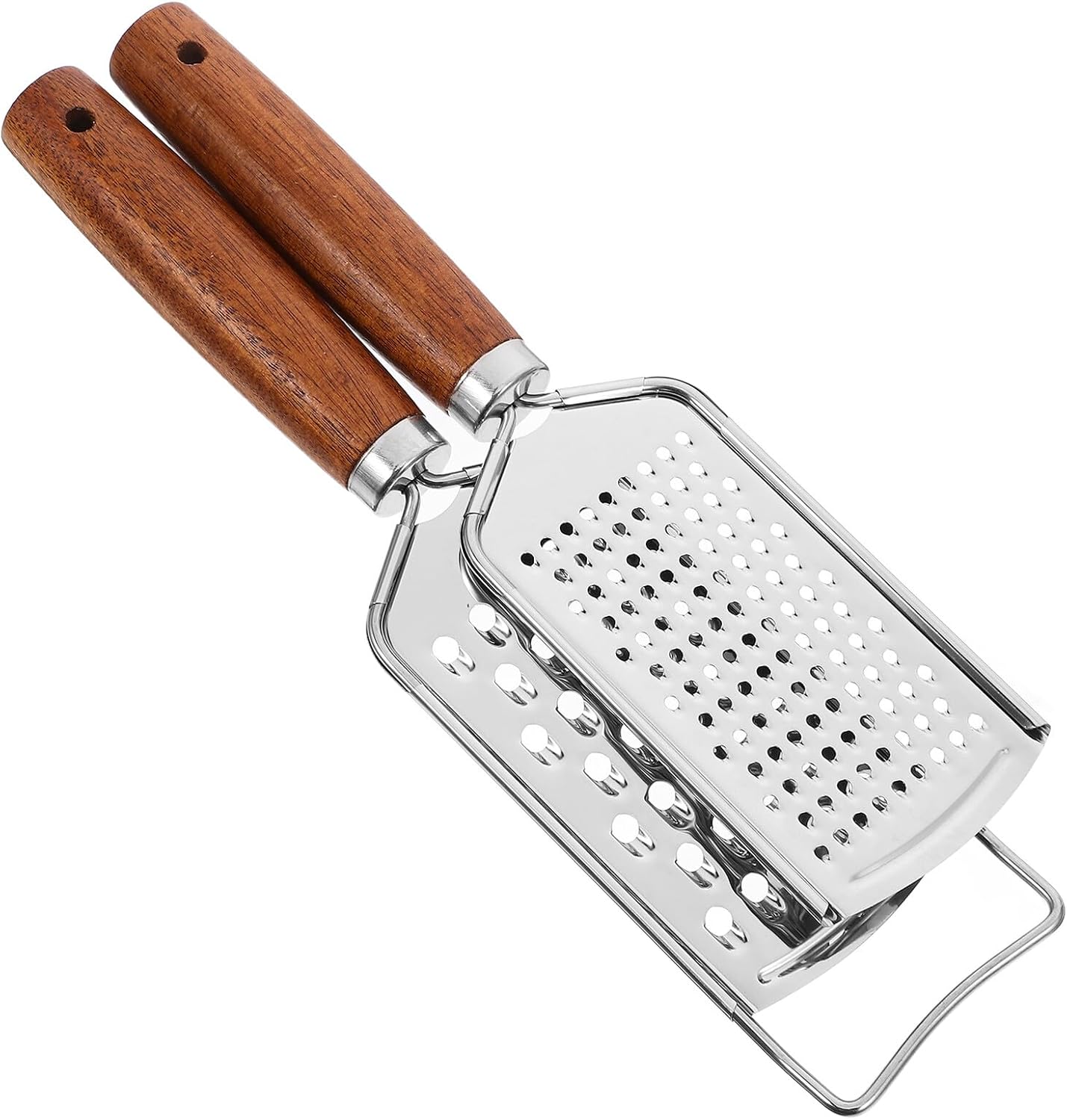 2pcs Cheese Grater Stainless Steel with Wooden Handle, Kitchen