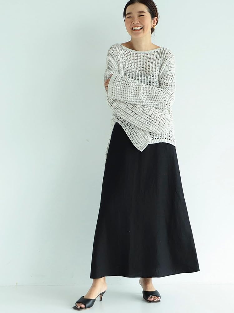 Amazon | [デミルクスビームス] L/Sニット メッシュ ドロップ